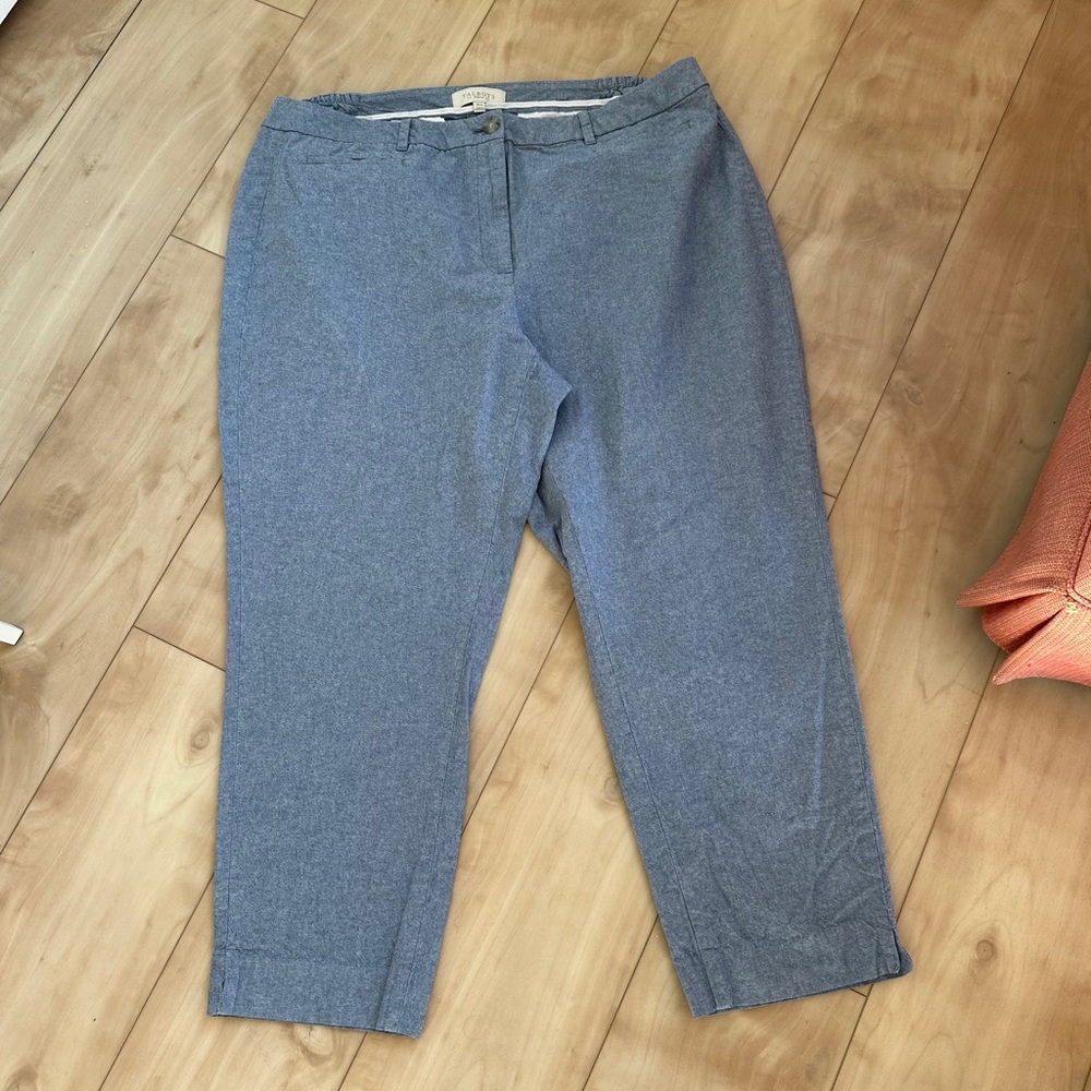 Talbots Chambray Blue Crop Pants